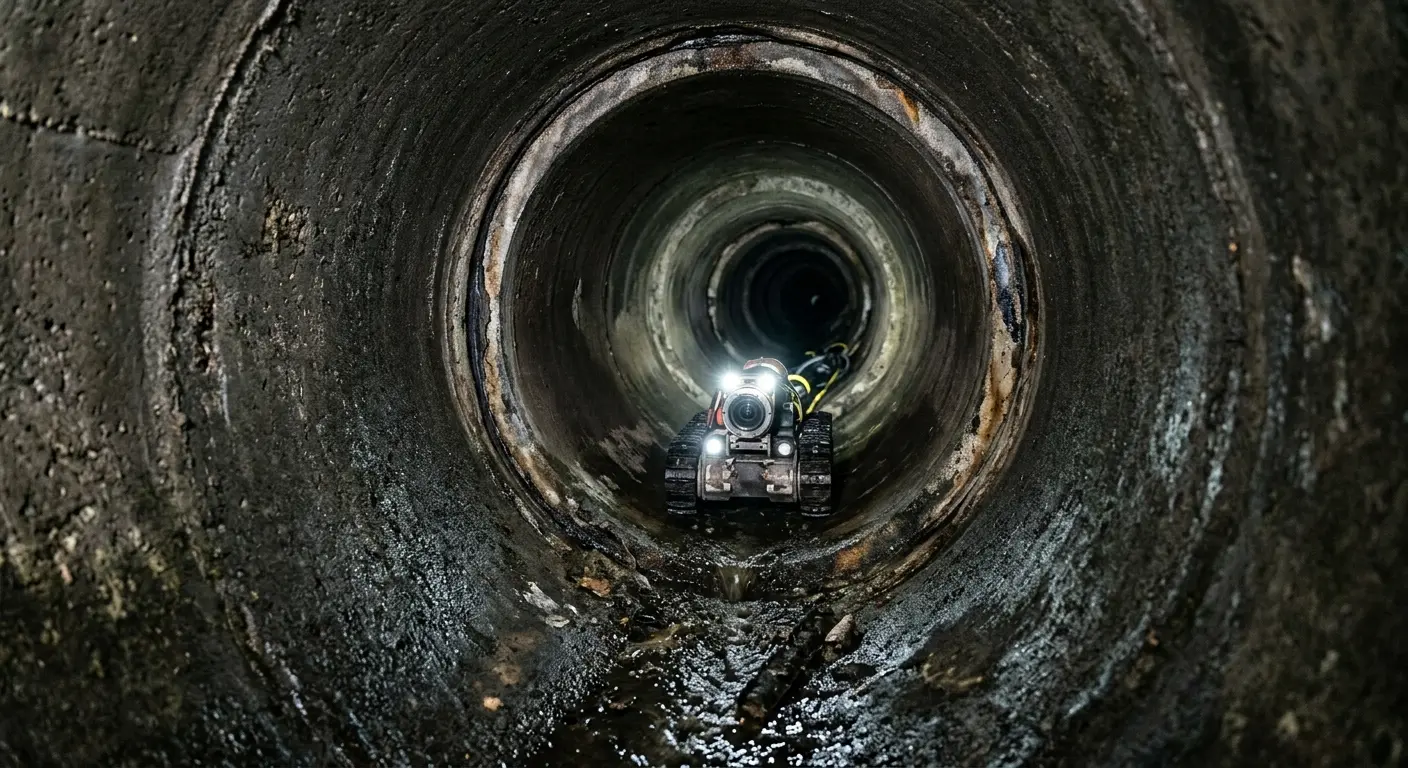 Robotic sewer camera inspecting pipe interior for Sewer Line Repair in Kennedy